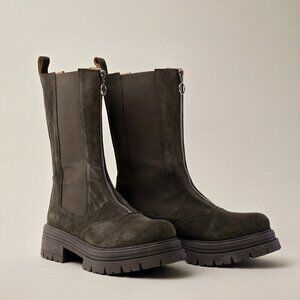 L'Intervalle Women's Ankle Boots in Green Suede l Never Worn l 40 EURO l 9.5 W